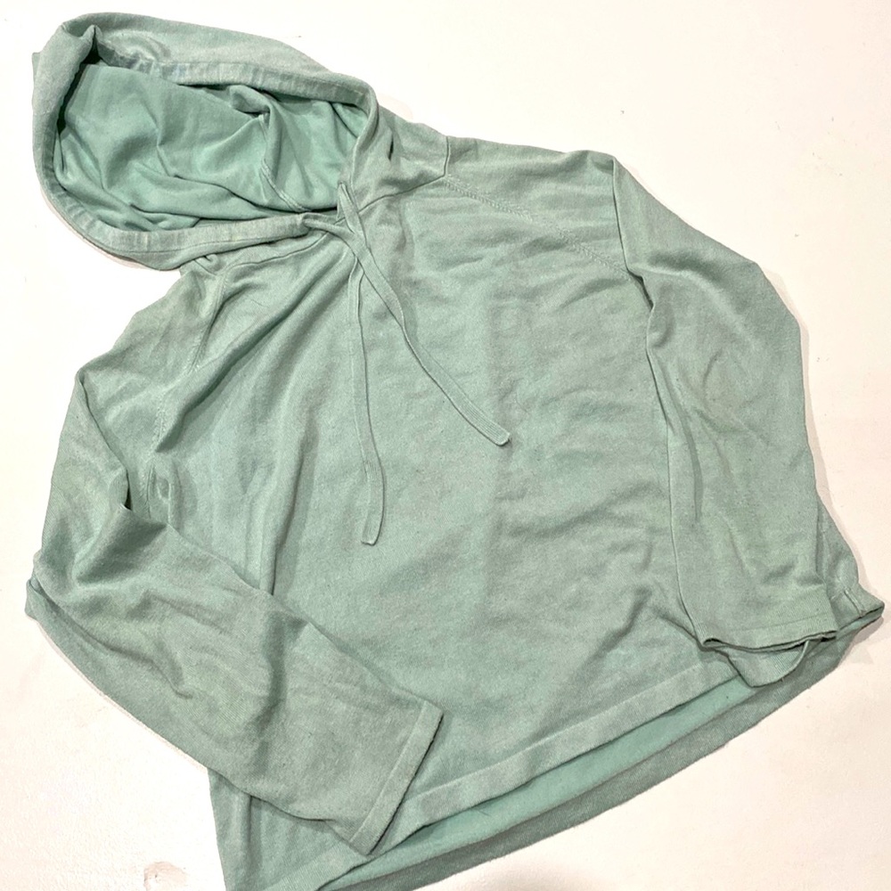Mint Long Sleeve Hooded Knit Top